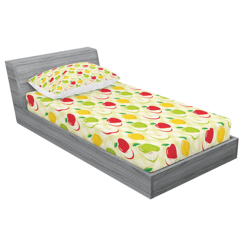 Microfiber Gingham Sheet Set, Twin XL Sheet Set with Fitted Sheet