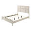 Grand lit avec panneau blanc antique, style contemporain, détails encastrés, structure en bois, mobilier de chambre à coucher, sommier tapissier requis, conception, assemblage simple