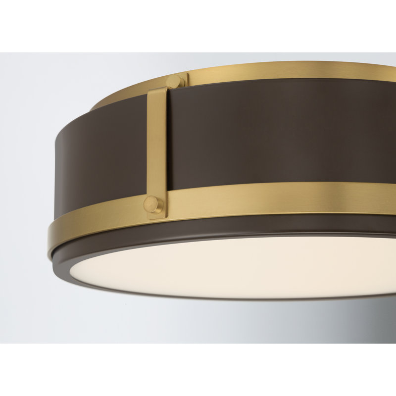 Lynca 13.75" 5CCT LED Flush Mount, Black/Brass