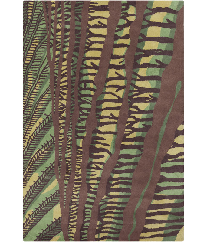 Tapis brun en laine touffeté à la main Ailey, 8 pi x 10 pi