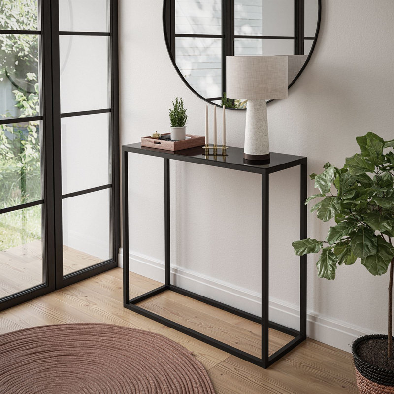 Calexico Console Table, Black, 79cm H x 80cm W x 30cm D, Black