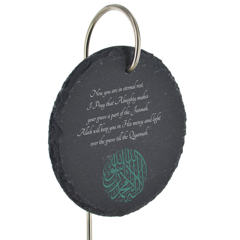 Blimi Waterproof Slate Circle Grave Marker People Memorial Plaque