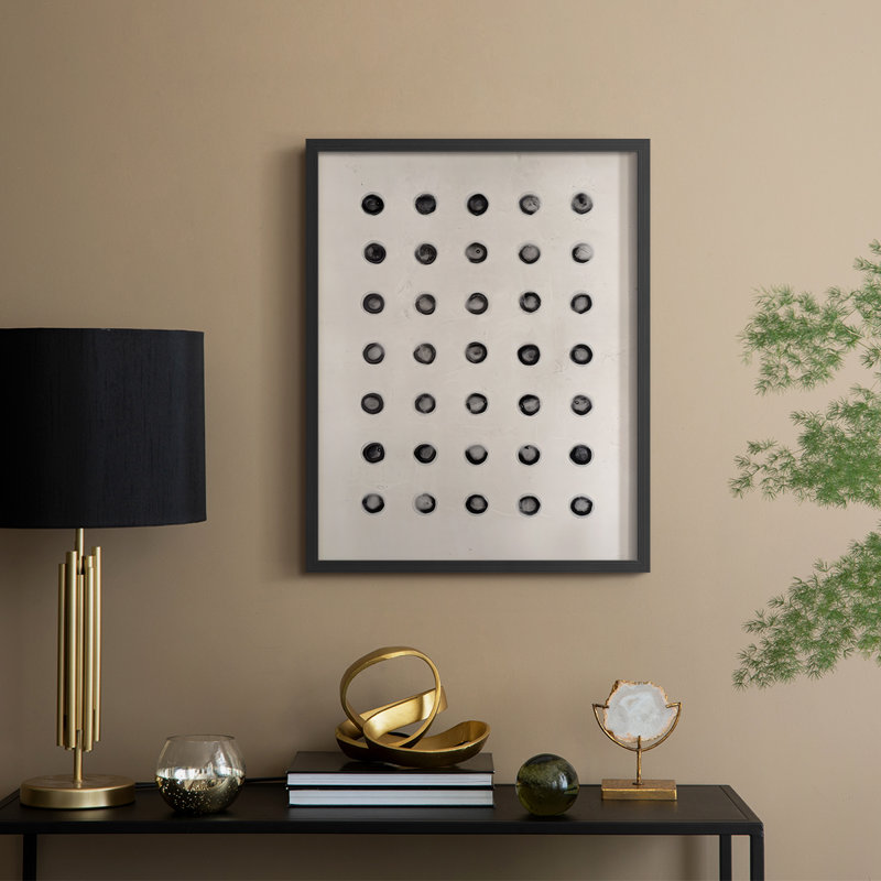 «Stipple texturé I», reproduction encadrée - bois massif, Noir, noir, noir, noir, H 30 po x l 24 po