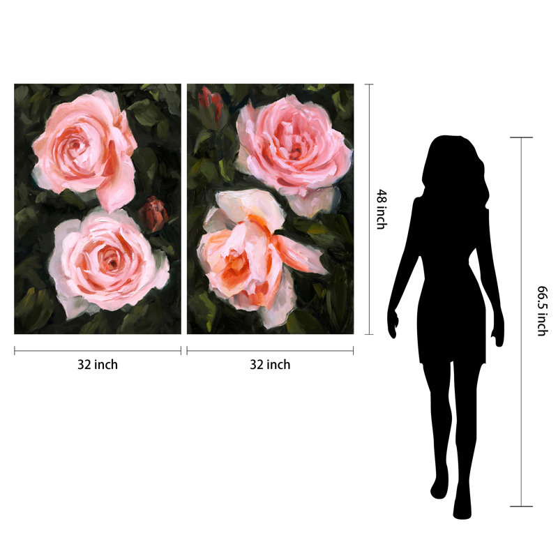 «Ethereal Roses I & II» 2 pièces