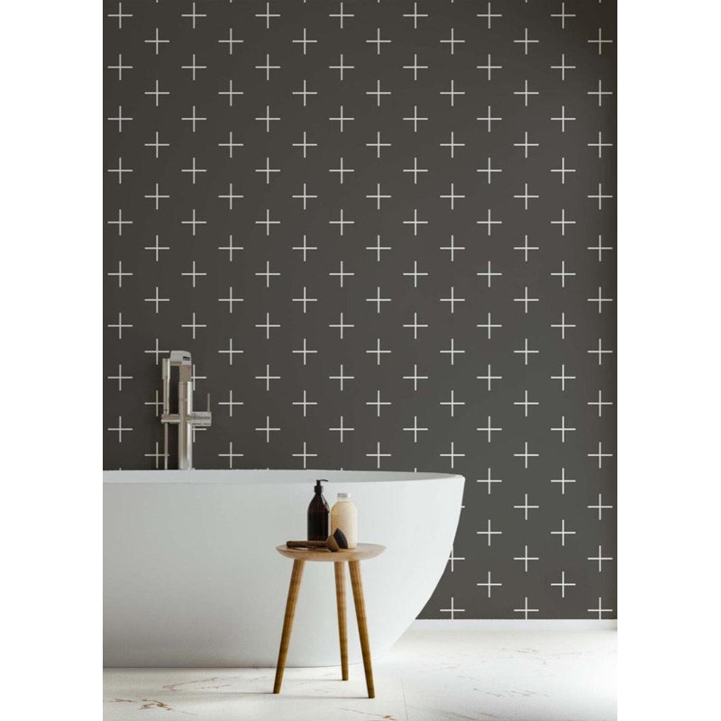 Addition Large 10' L x 24" W Wallpaper Roll, Jet Black Reverse, Faux Grasscloth, Non-pasted
