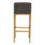 Madeline Upholstered and Faux Leather Bar Stool with Stainless Steel Frame-87208029-87208032