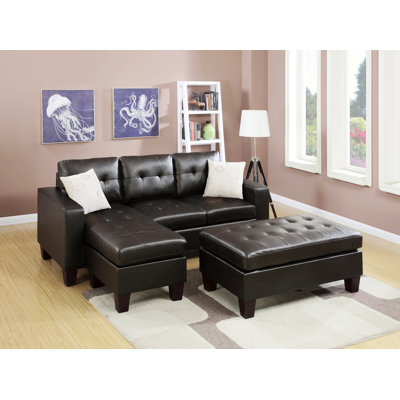 Canapé modulaire réversible avec repose-pieds 3 pièces