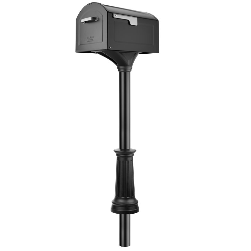 Centennial Mailbox+Post Combo Kit in Black, Black, Black