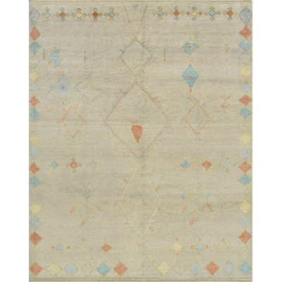 Tapis marocain en laine noué à la main gris