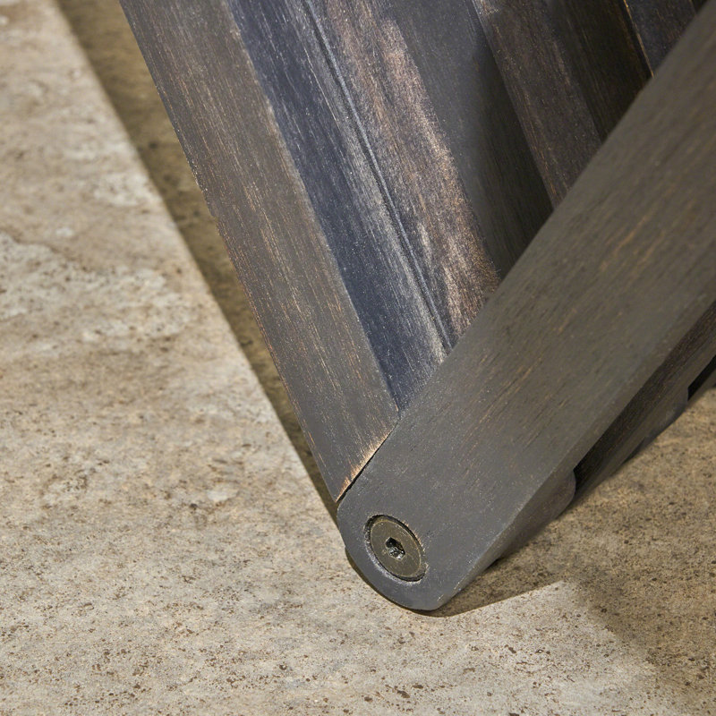 Banc de buanderie en bois gris foncé - l 63 po x P 14,5 po H 18 po avec panneaux latéraux gris
