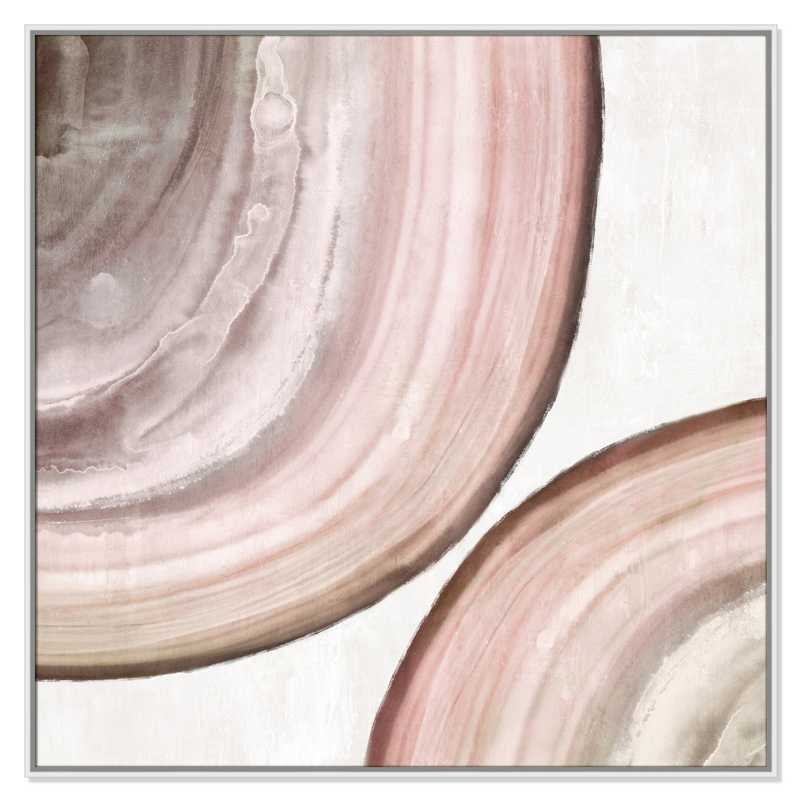 Boyd "Endless Blush" Painting by Eva Watts, White Framed Canvas, 46.5" H x 46.5" W x 2" D