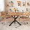 Table de salle à manger ronde, table de cuisine ronde moderne Mid-Century de 39 po pour 4 à 6 personnes avec pieds en métal noir robustes et plateau de table d'une épaisseur de 1,18 po pour la cuisine, la salle à manger et le salon