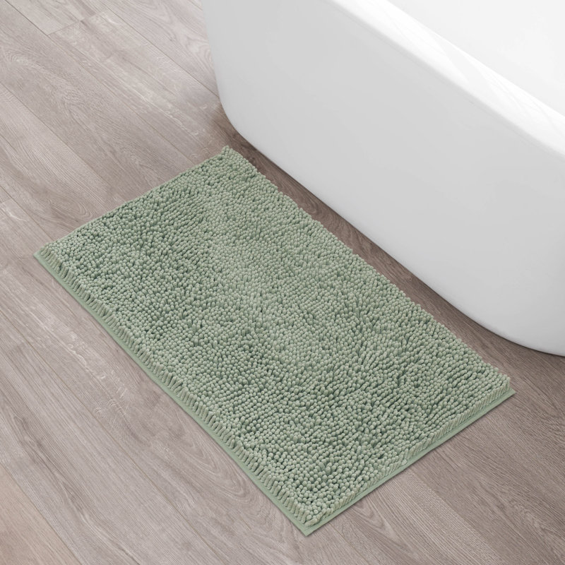 Non-Slip Bath Mat - Basics by Wayfair™, Sage Green, Single - 27" L x 45" W