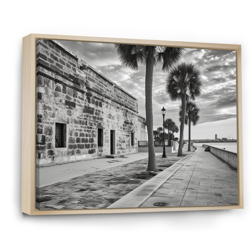 «Black and White Florida Sunshines State I», reproduction d'art sur toile, H 16 po x l 32 po x P 1 po, Cadre naturel flottant