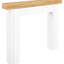 Foyer, autoportant pour foyers électriques, aspect moderne, plateau en grain de bois naturel, surface décorative, qualité, stabilité et sécurité, cadre de 51,2 po de largeur, avec pied, design minimaliste, grain de bois,