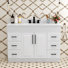 Meuble-lavabo rustique 48 po avec lavabo, comptoir en quartz, dosseret
