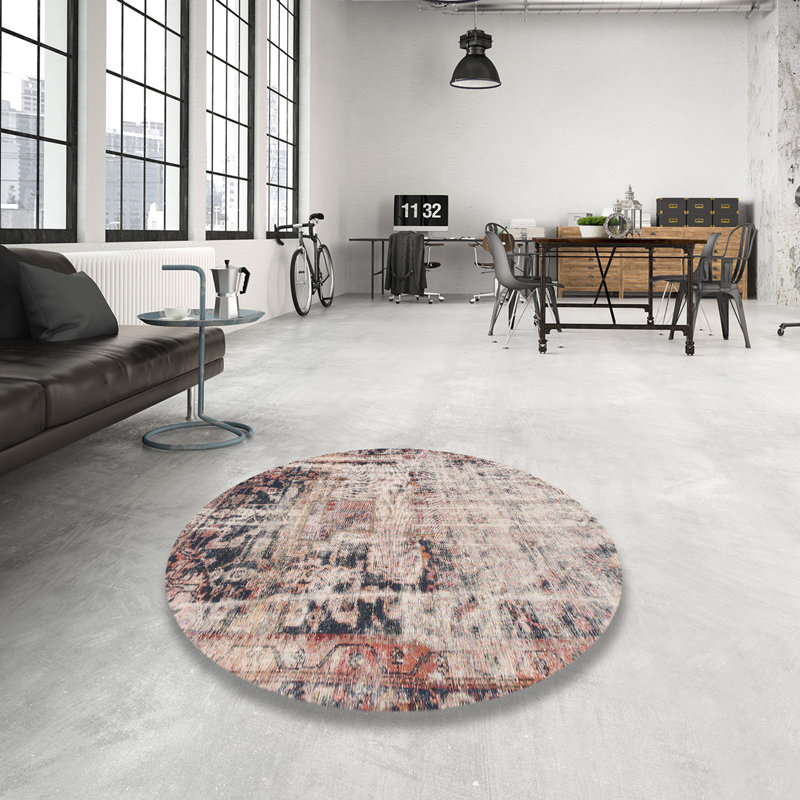 Akhia Oriental Indoor Rug, Round 6'