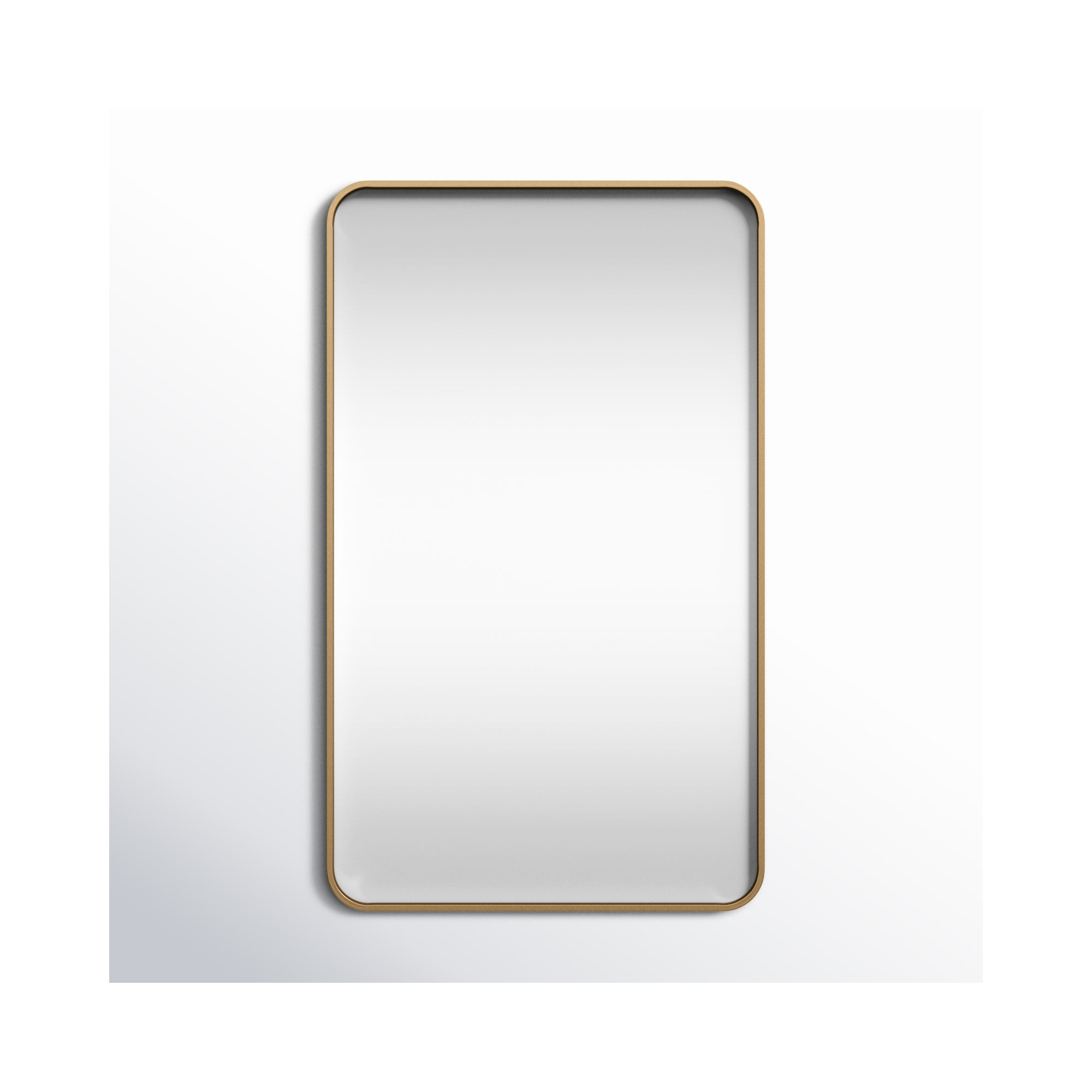 Sabine Metal Rounded Rectangle Wall Mirror, Brass, 40'' H x 24'' W