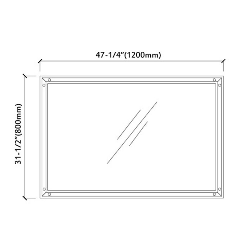 Miroir de salle de bain contemporain moderne & Anavilhanas, Gris pierre, H 31 po x l 48 po