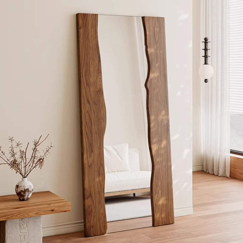 Miroirs rectangulaires en bois massif, 70,87 po x 29,53 po, Brun
