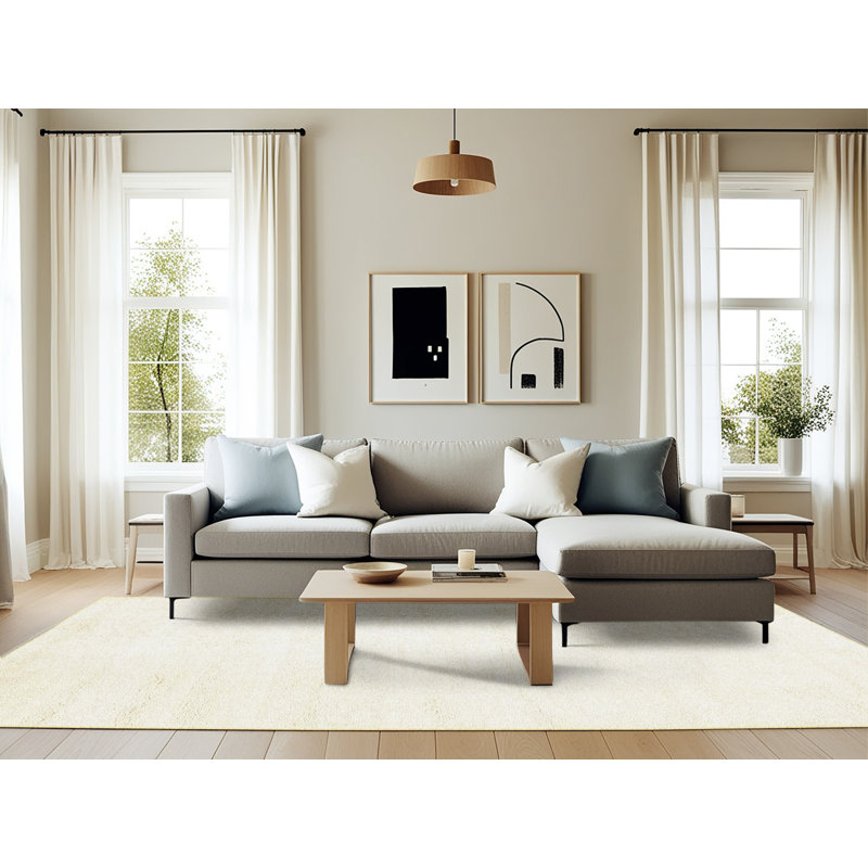 Surface beige contemporaine tapis, Rectangle 6 pi x 9 pi