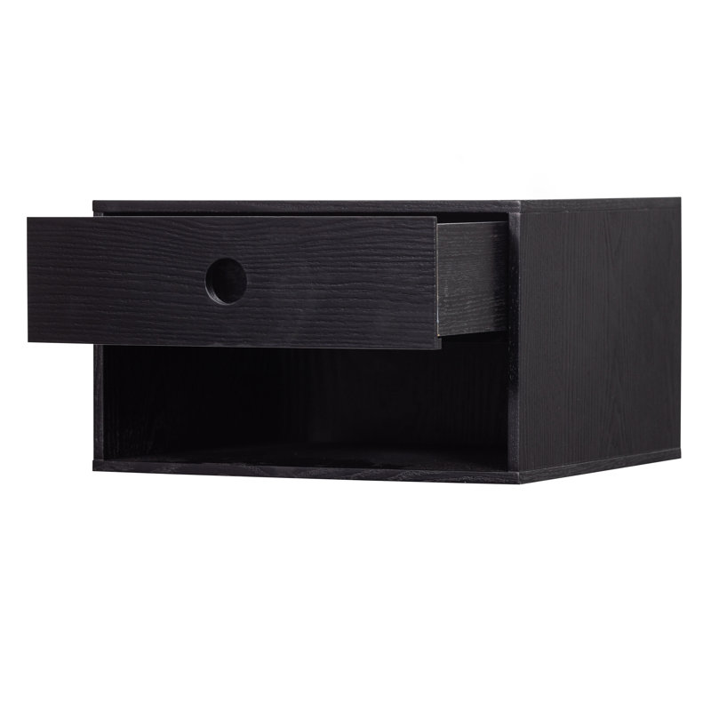 Makiaya 34cm W Manufactured Wood Bedside Table, Black