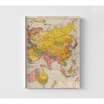 Asia 1934 By Vintage Maps, Asian Contries Map Poster Print Decor, Antique Asian Wall Art, Asia Map Poster, Color Asian Map, Large Asia Map