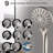 Handheld Rainfall Shower Head With Power Wash, High Pressure Dual Spray, Adjustable Extension Arm, 3-Way Diverter, 9 Spray Modes & 69" Hose-112948763