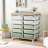 Metal Rolling Cart with Wheels,Rolling Storage Cart with 10 Large Drawers, Utility Cart with Wooden TableTop-114476412