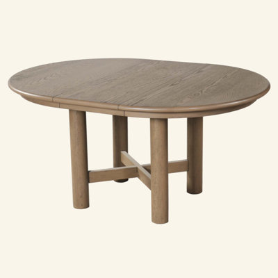 Wood Extendable Oval Dining Table, 47" to 63" with 16" Removable Leaf, Solid Wood Legs, Seats 4-6 People for Dining Room & Kitchen