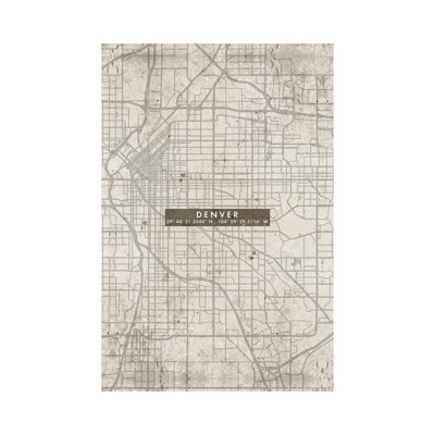 Denver City Map Abstract - Wrapped Canvas Print