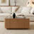 31.5" Modern Square Coffee Table With Glass Top & 2 Drawers, Wood Center Table For Living Room