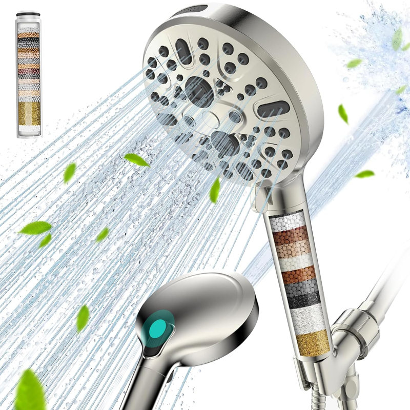 Filtered Handheld Shower Head, 9 Spray Modes With Water Softening And Purification, High Pressure