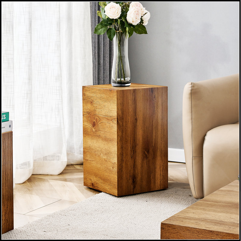Table basse moderne en MDF à texture de bois lisse, design élégant pour des espaces de vie sublimés et une utilisation polyvalente.