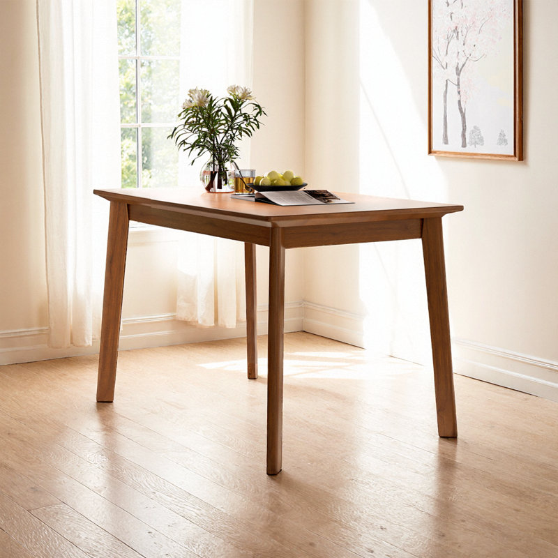 Table de salle à manger Mid-Century moderne de 47 po avec pieds en bois d'hévéa massif