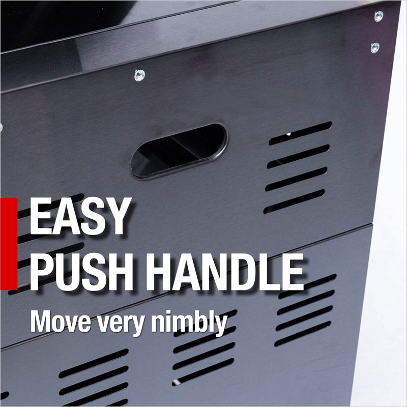 Îlot de cuisine de 43 pouces à 6 brûleurs et 85 000 BTU de cuisine au gaz en acier inoxydable pour barbecue et îlot de cuisine + réfrigérateur à vin compact + ensemble de rôtisserie + comptoirs en granite + évier en acier inoxydable