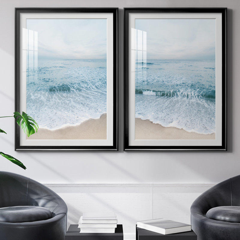 Tranquil Ocean I - ensemble de 2 reproductions, Blanc, H 31,5 po x l 47 po x P 1,5 po, H 26,5 po x l 73 po x P 1,5 po