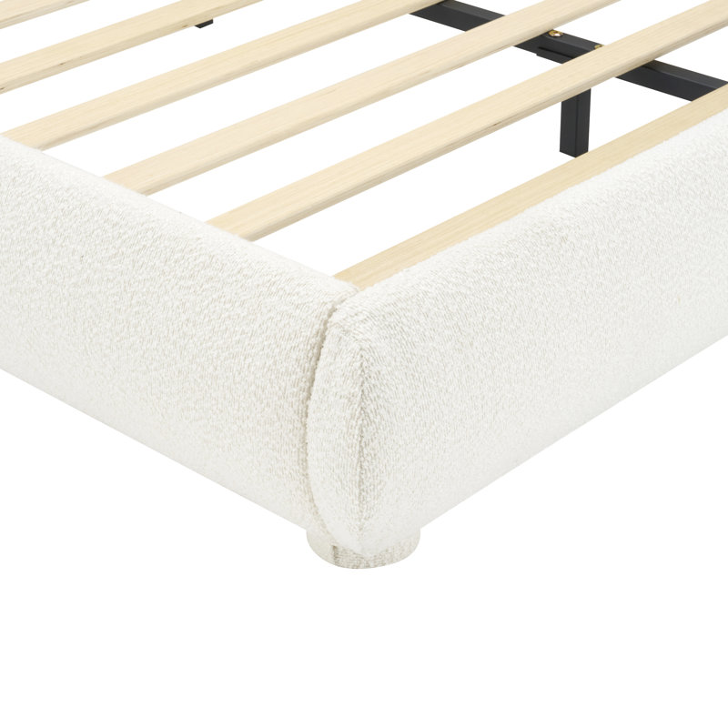 Structure de lit plateforme tapissier avec tête de lit Queen, Grand lit