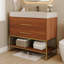 Meuble-lavabo autoportant moderne de 29,9 po avec lavabo sous comptoir en céramique frittée et tablette inférieure pour les petites salles de bain, appartement-311338491