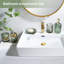 Ensemble d'accessoires de salle de bain vert, ensemble de salle de bain en verre transparent 6 pièces, distributeur de savon, porte-savon, porte-brosse à dents, gobelet, support Q-Tip