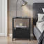 Bedside Table with 1 Drawers, Modern End Side Table with Storage Shelves, Metal Frame Nightstand for Bedroom, Living Room-406889387