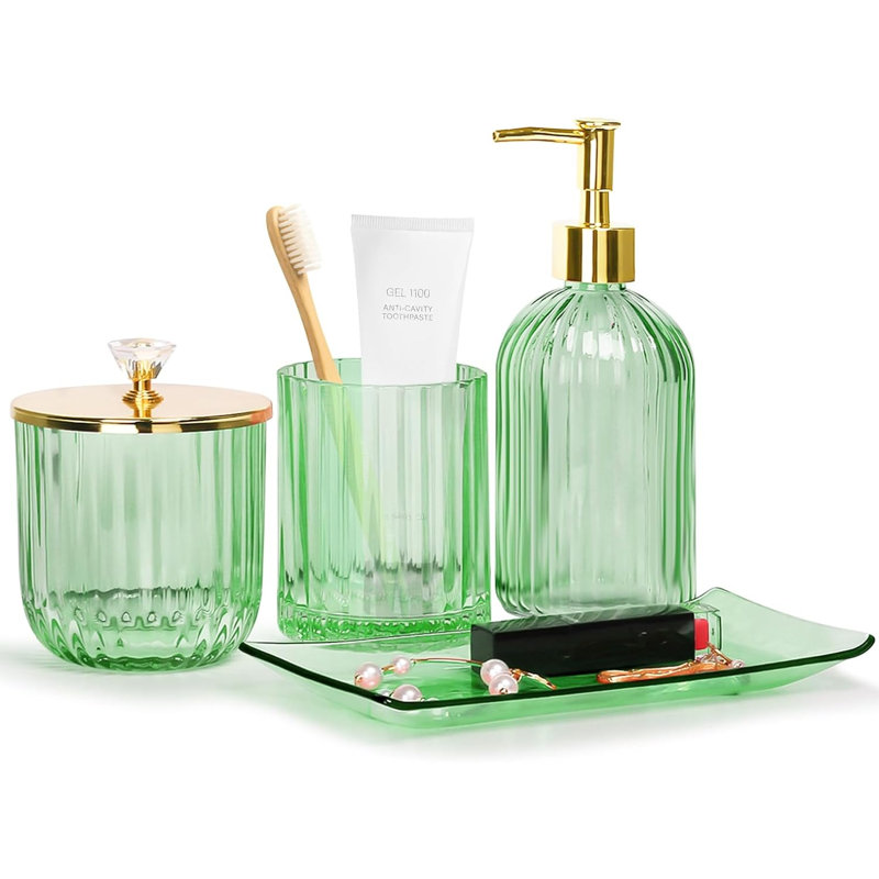 Cothren Bathroom Accessory, Blue Glass