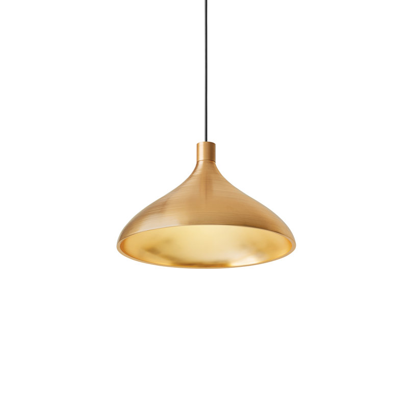 Swell String Single Pendant, Brass, 120" H x 16" W x 16" D
