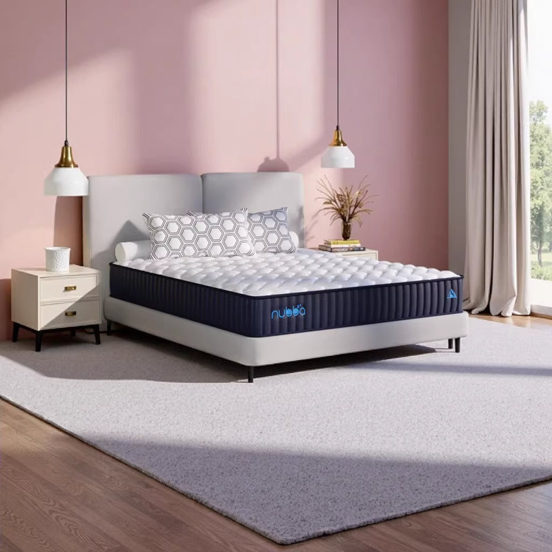 Matelas hybride haut de gamme 12 po NUBBA - ferme, mousse à mémoire de forme et ressorts ensachés pour un confort équilibré, un refroidissement et un soulagement de la pression