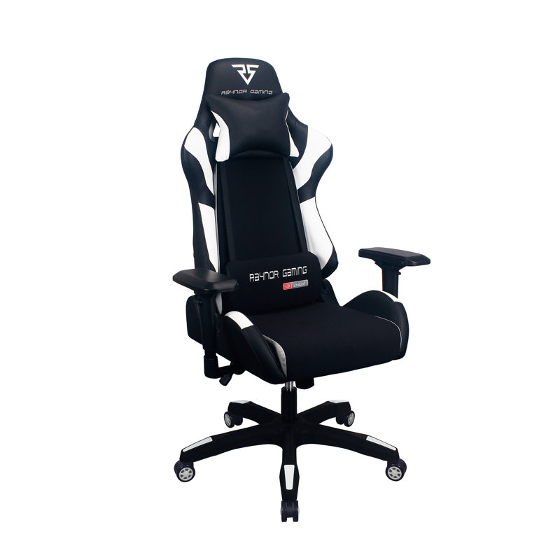 RaynorGaming Energy Pro Series Reclining Swiveling Game Chair, White