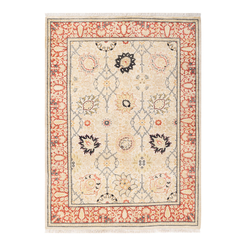 Classic One-of-a-Kind 4'2" x 5'8" Hand Knotted Area Rug