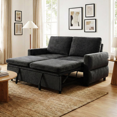 Canapé-lit convertible avec canapé-lit de 62,75 po avec dossier réglable et ports USB pour le salon