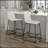 Set Of 2 Modern Minimalist Style PU Material Bar Stools -White, Suitable For Kitchen, Bar, And Modern Home Design, With Product Dimensions Of 17.7*14.5*37 Inches.-1191081027