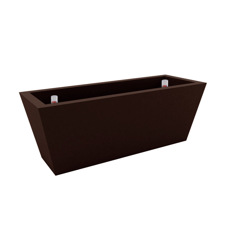 Conic Resin Planter Box, 11.75" H x 31.5" W x 11.75" D, Bronze