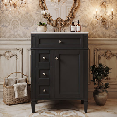 Freestanding Standard Free Standing Single Double Single Vanity Bathroom Vanity With Ceramic Top